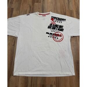 Akademiks 3XL Graphic T Shirt White Y2K Baggy Streetwear Tee